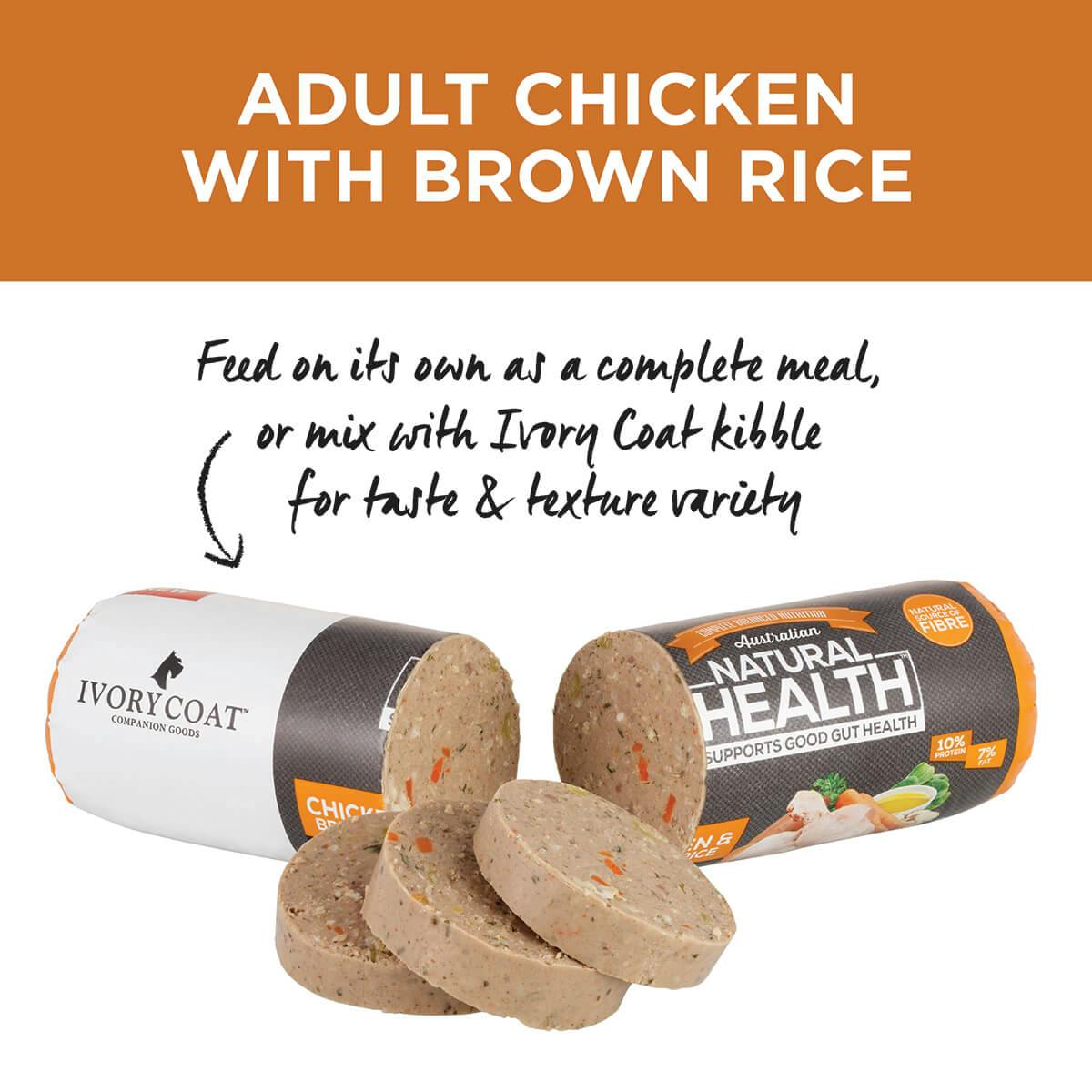 Ivory Coat | Chilled Chicken & Brown Rice 1.4kg | Chilled Dog Food | Top of pack