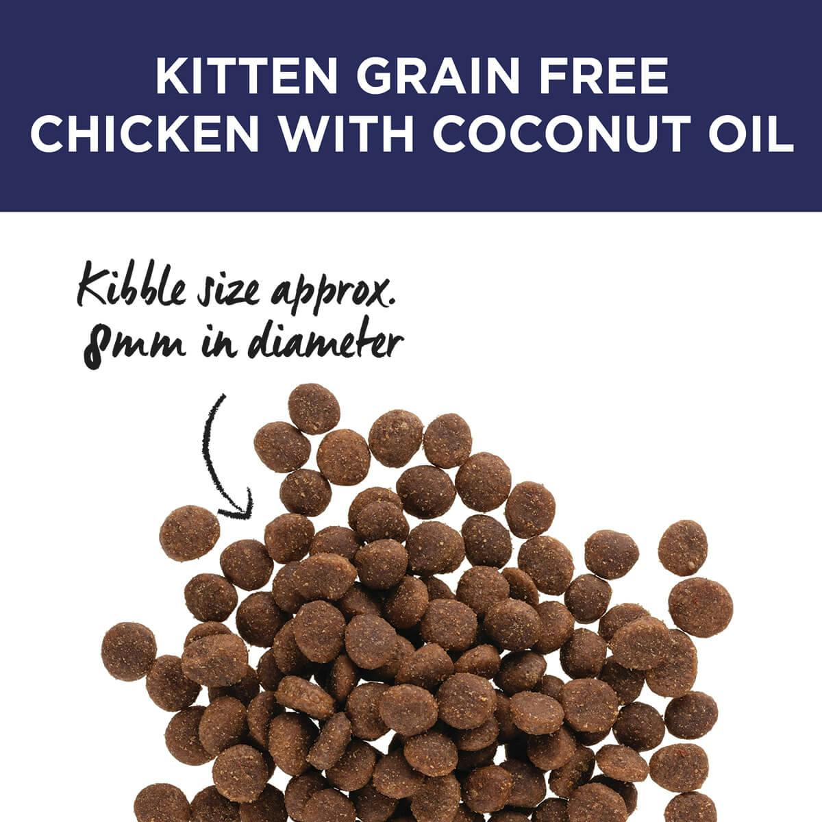 Ivory Coat | Kitten Dry GF Chicken with Coconut Oil 3kg | Grain Free Dry Cat Food | Top of pack