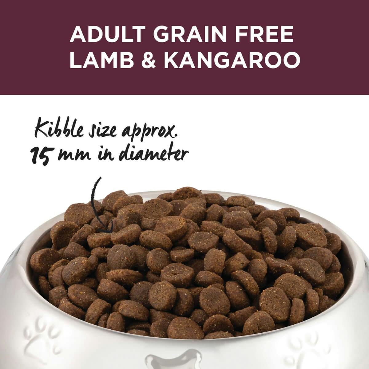 Ivory Coat | Dry GF Lamb & Kangaroo 2kg | Grain Free Dry Dog Food | Top of pack