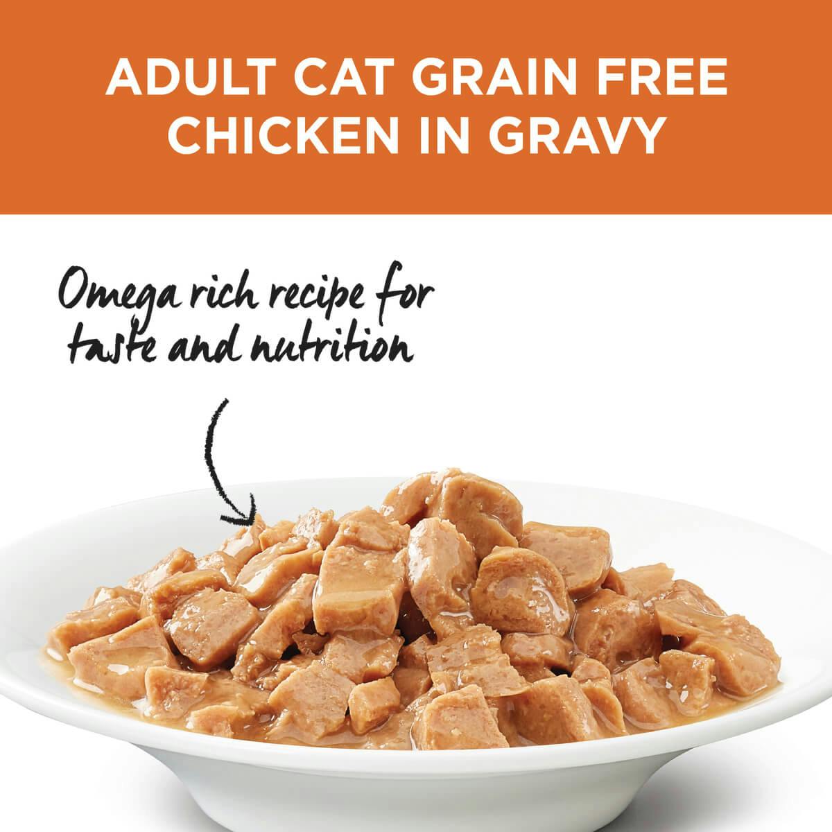 Ivory Coat | Cat Wet GF Adult Chicken in Gravy 85g | Grain Free Wet Cat Food | Top of pack